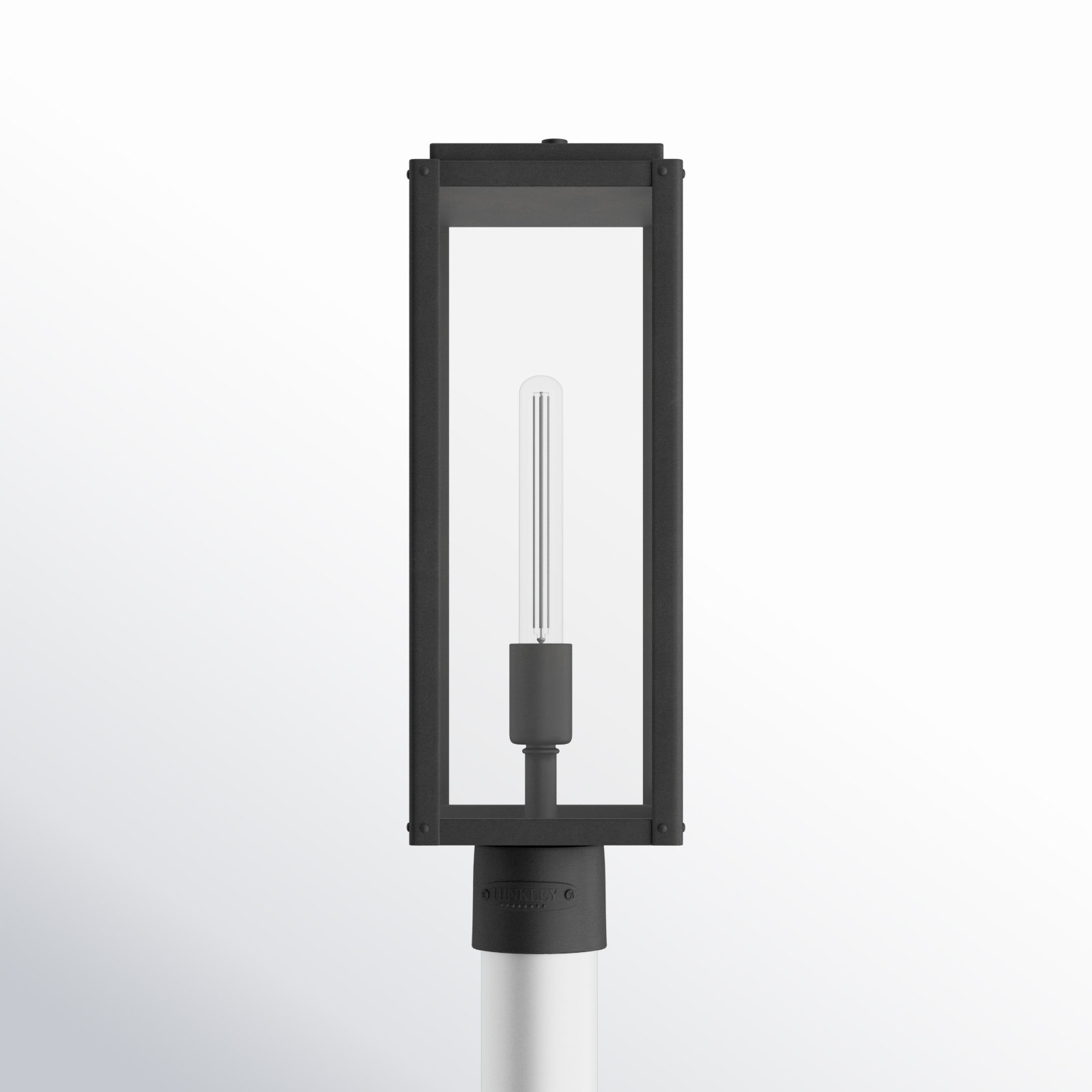 Caliana Transparent Outdoor Lantern Head, Black, 18.5" H x 6" W x 6" D