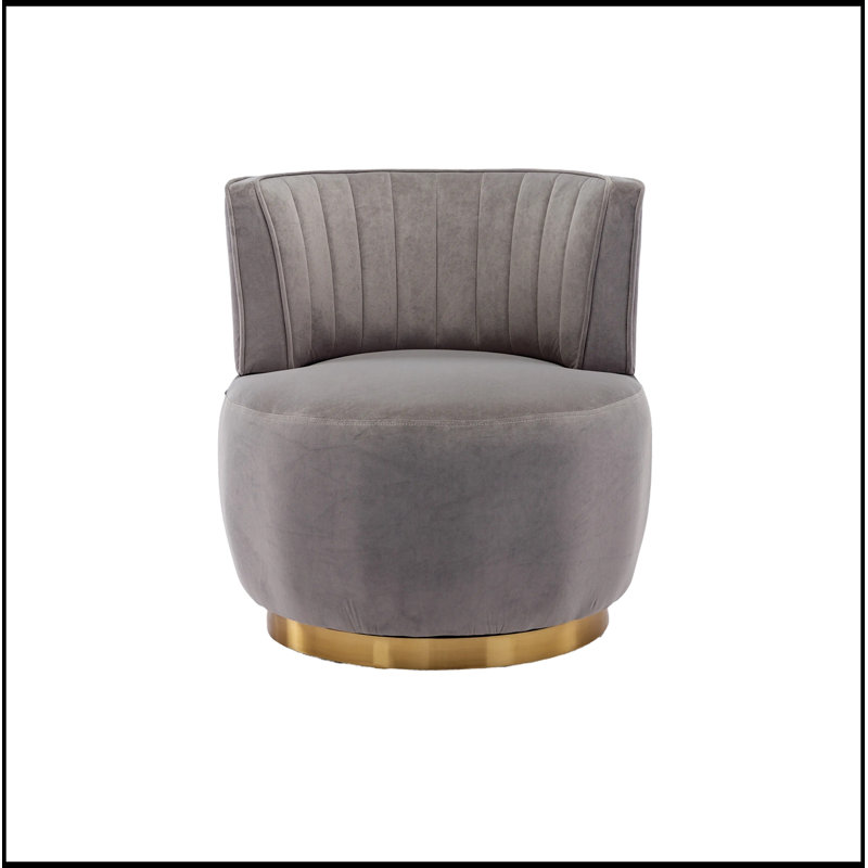 Chaises d'appoint pivotantes tonneau avec siège large, Gray