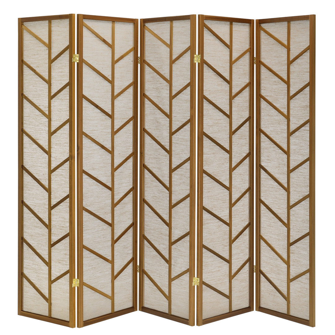 Room Divider Screen With Jute Insert Geometric Cutout Wood Legacy Decor 
