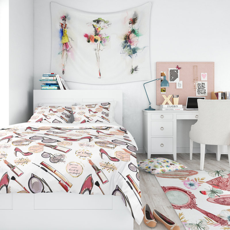 Ensemble de housse de couette modern adolescent, Housse simple + 1 taie décorative