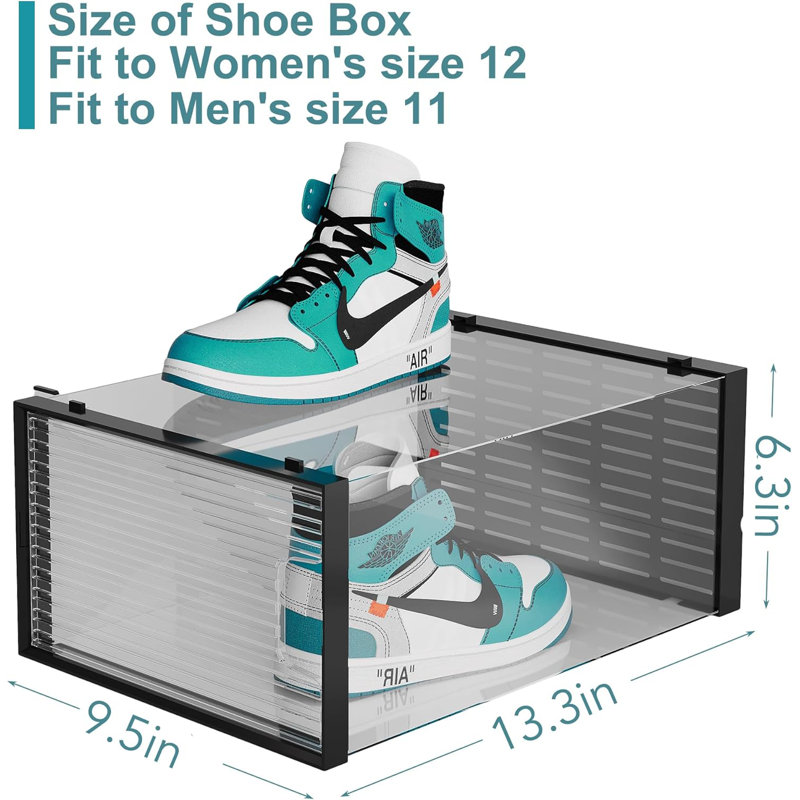 Shoe Storage Boxes Stackable Shoe Storage Organizers Us Size 11 (set Of 6)