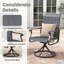 Chaise de salle à manger d'extérieur pivotante en textilène-495740588