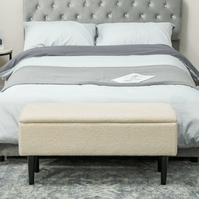 Margaet Polyester Upholstered Storage Bench