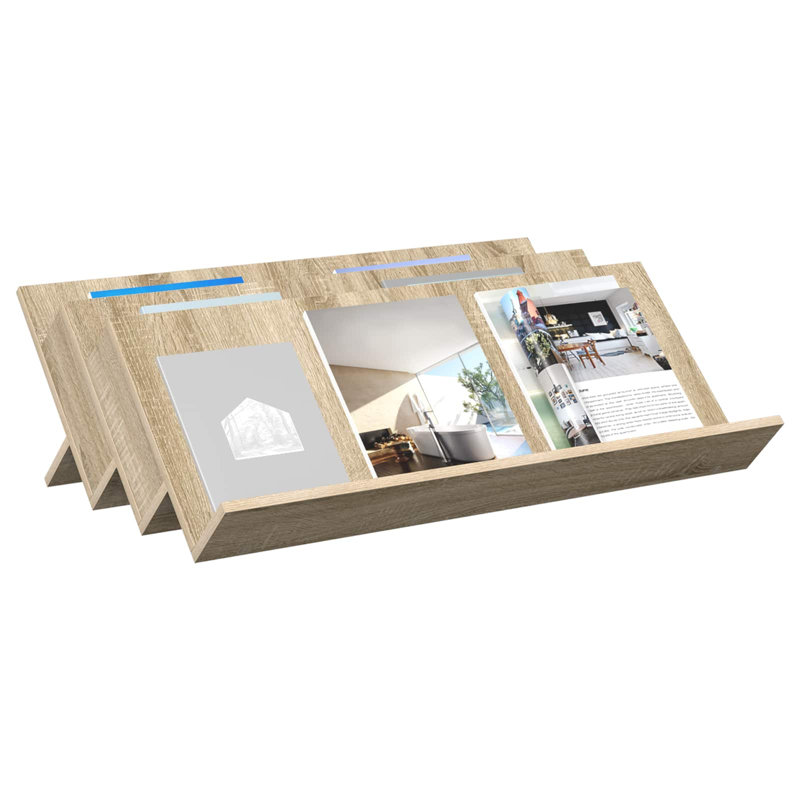 Wood Free Standing Magazine Rack, Beige