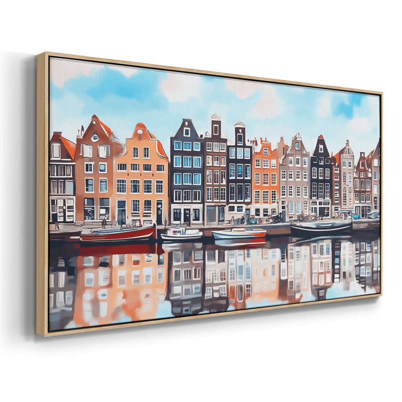 Landscape Series-CLXV- Framed Gallery Wrapped Canvas -Ready to Hang, Natural, 17" H x 33" W