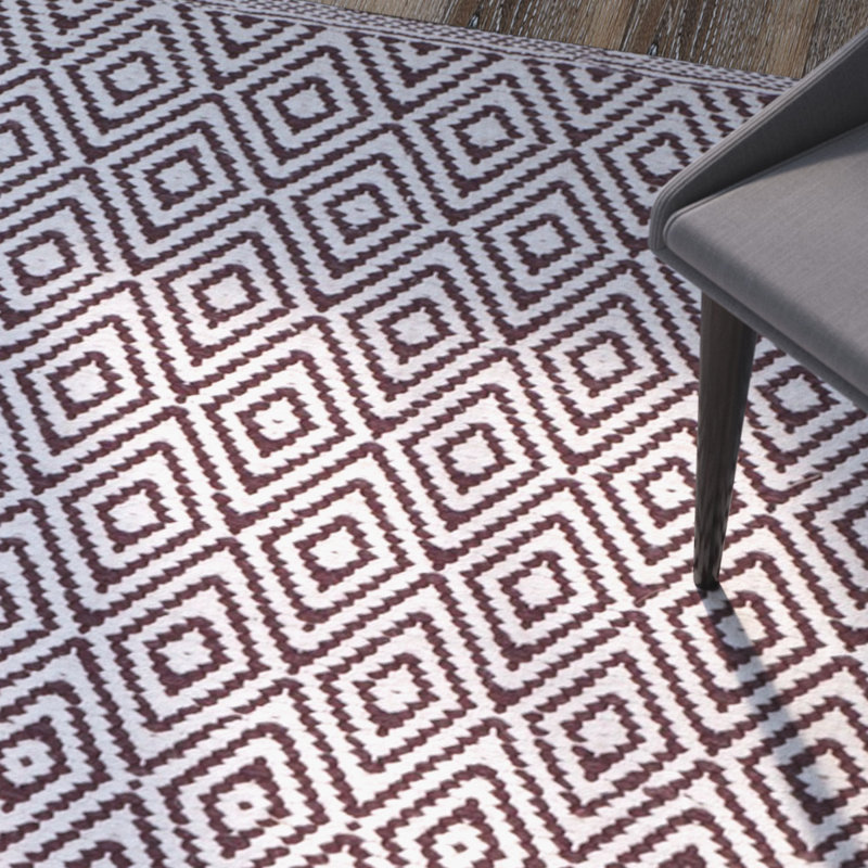 Dryden Hand Woven Cotton Geometric Rug, Rectangle 4' x 6'