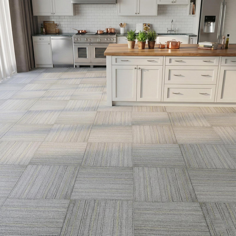 4 MIL x 12 in. W x 12 in. L Gray Peel and Stick Flooring Tile, Water Resistant Vinyl Tile Flooring (36 sq.ft./case)