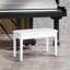 Chaise de piano blanche avec rembourrage en similicuir et support en bois ferme pour bancs de duo en blanc