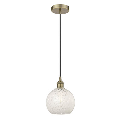 Mini-luminaire suspendu à cordon 1 lumière Edison White Mouchette 6 po-616-G1216