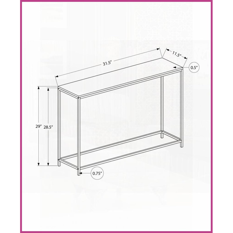 Table basse contemporaine compacte en stratifié noir Métal pour vestibule, salon et amp; Bureau