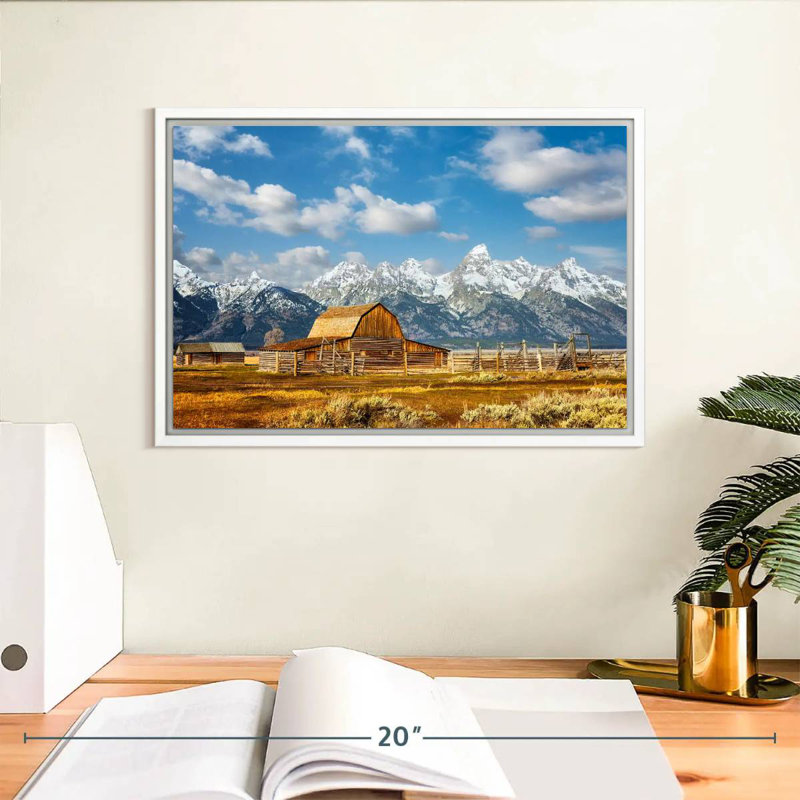 Teton Range Moulton Barn, Cadre flottant blanc, 13 po x 9 po