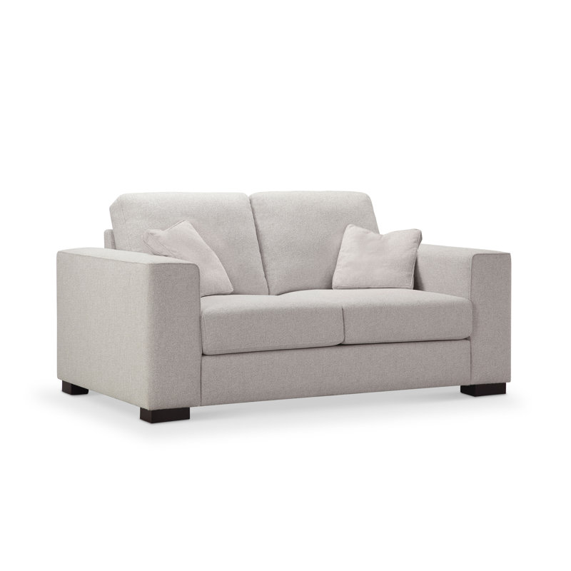 Canapé à accoudoirs carrés de 67 po avec coussins réversibles Gloska, 100 % polyester gris