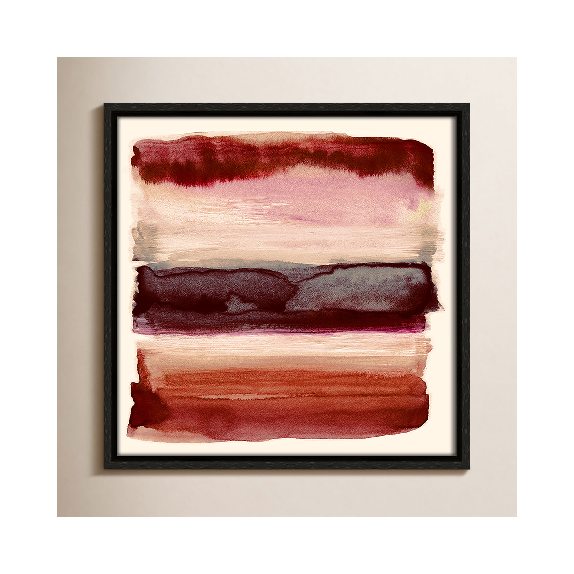 Burgundy Sky II Print by Nan, Espresso, 13.5" H x 13.5" W
