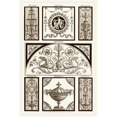 Sepia Pergolesi Panel III - Wrapped Canvas Print