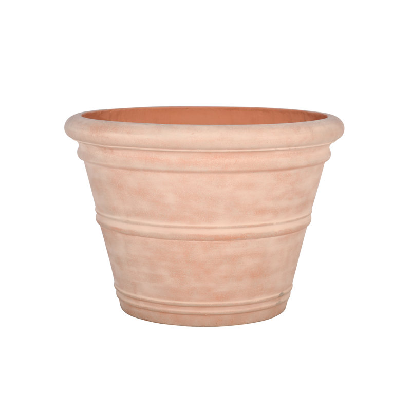 Pot de fleurs en béton à bord roulé, grand format - Intérieur/Extérieur, 24,0 po x 17,0 po