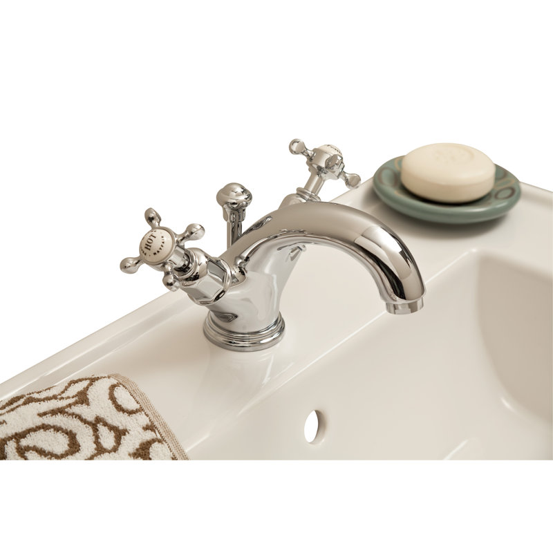 Edwardian Single-Hole Bathroom Faucet With Drain Assembly, Polished Chrome