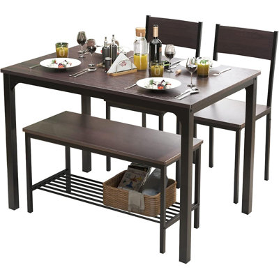 Ensemble de table de salle à manger pour table de cuisine avec chaises et banc, ensemble de table de salle à manger 4 pièces pour petit espace