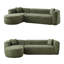 Canapé modulaire à dossier incurvé de 109,4 po, canapé en forme de L avec méridienne orientée vers la gauche et 2 coussins décoratifs, canapé en chenille pour salon et appartement, sans assemblage requis-2006659115-2006659113