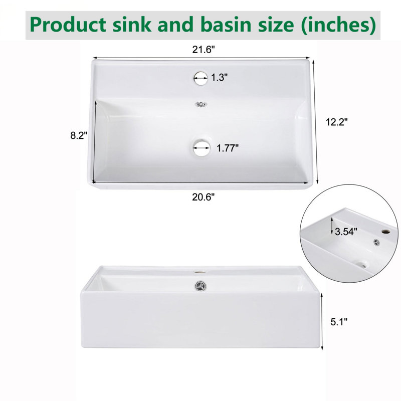 Meuble-lavabo 21,6 po avec comptoir en céramique, Vert