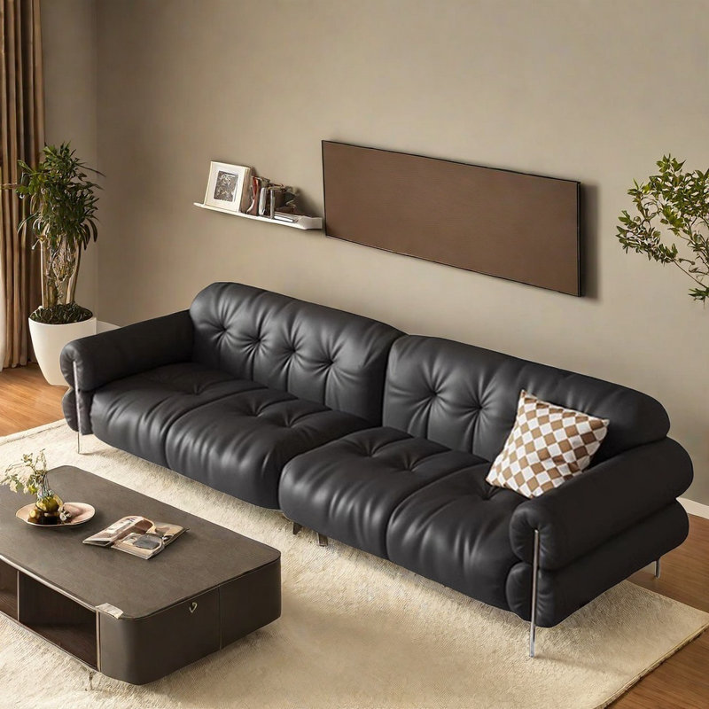 Canapé rétro simple, 6, H 33,46 po x l 133,85 po x P 40,15 po