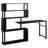 Home Office Computer Desk L-Shaped Corner Table, Rotating Computer Table With 5-Tier Bookshelf, Four Installation Methods, Lockable Casters (Black)