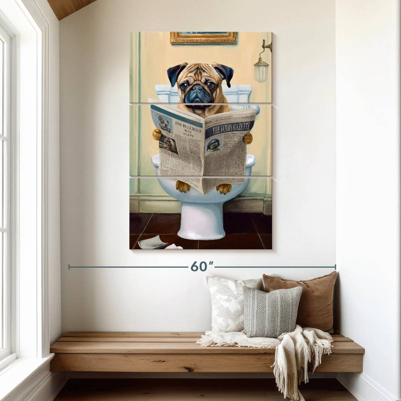 Carlin Ketti sur une toilette, H 50 po x l 32 po