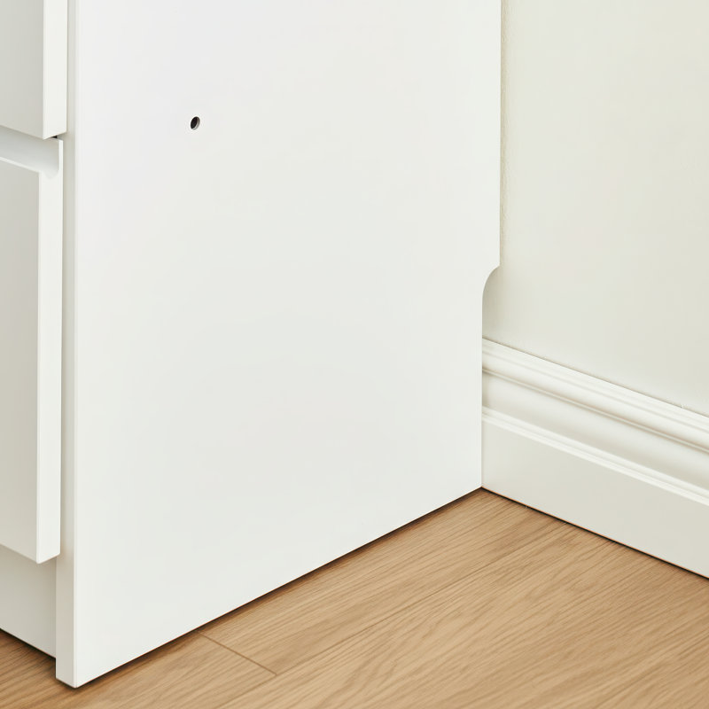 Garde-robe en bois avec quatre tiroirs Kalinikos, Blanc