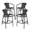 Tabourets de bar en rotin PE de qualité commerciale avec cadre en acier et repose-pieds Nannie-97765934
