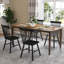 Ensemble de table de salle à manger rectangulaire, table de salle à manger de ferme avec pieds en bois massif et chaises à dossier à lattes Windsor pour cuisine / salle à manger / chambre d'amis-691036797-691036790-691036791