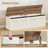 59.1" Storage Chest, Large Storage Bench with 2 Hinges, Farmhouse Wooden Box Bench, Lift-Top Organizer Chest, Wooden Bed End Bench, Suitable for Entryway, Bedroom, Retro White