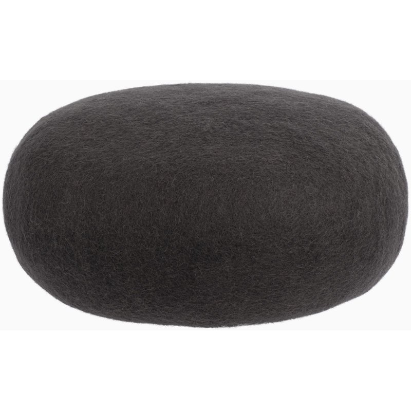 48cm Wide Round Solid Colour Pouffe Ottoman, Anthracite