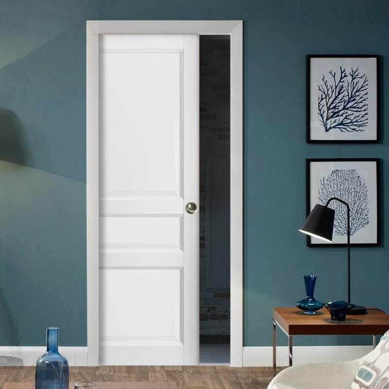 Porte blanche à panneau coulissant Lucia, 32 po x 80 po