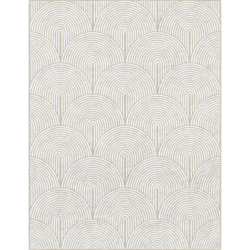 Kehr Echo Arch Pattern Beige Flatwoven Rug – Easy Clean & Durable, Rectangle 13' x 9'10"