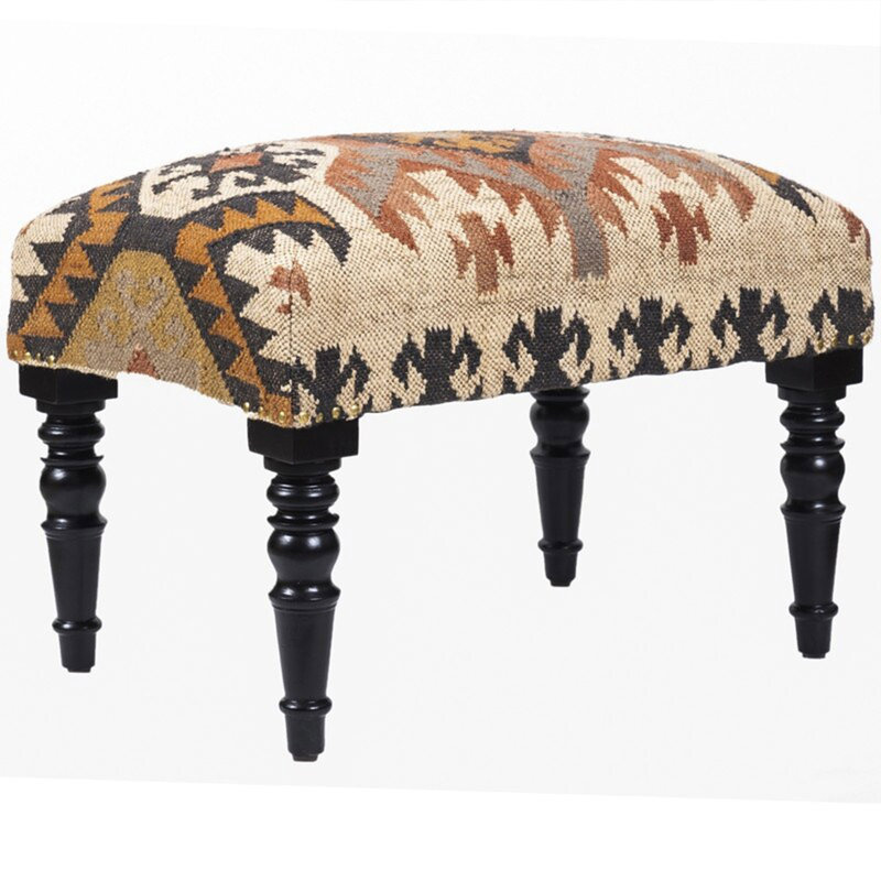 Banc rembourré Marcijona, H 18 po x l 48 po x P 16 po, Beige