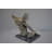 Baggs Man Playing the Violin Bronze Statue, Silver Finish - Size: 12"L x 9"W x 11"H.