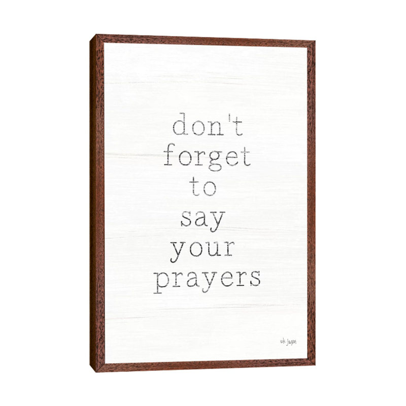 Say Your Prayers 1 Piece Wall Art on Canvas, 101.6cm H x 66.04cm W x 3.81cm D, Classic Brown Wood Framed