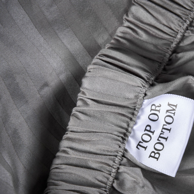Bibb Home 1000 Thread Count Stripe Sheet Set - 100% Egyptian Cotton, Grey, King