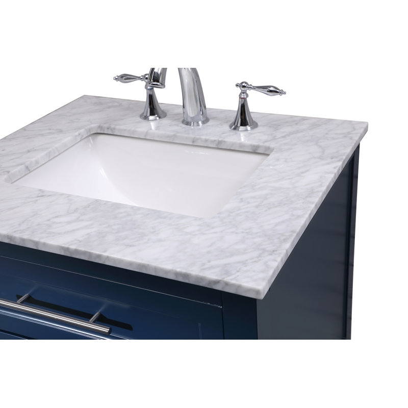 Ensemble de meuble-lavabo simple 25 po Andralyn, Bleu