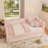 Daybed With Trundle, Sofa Bed, No Box Spring Needed, USB Port, Adorable Wave Shaped, Linen Fabric-323283413-326298026