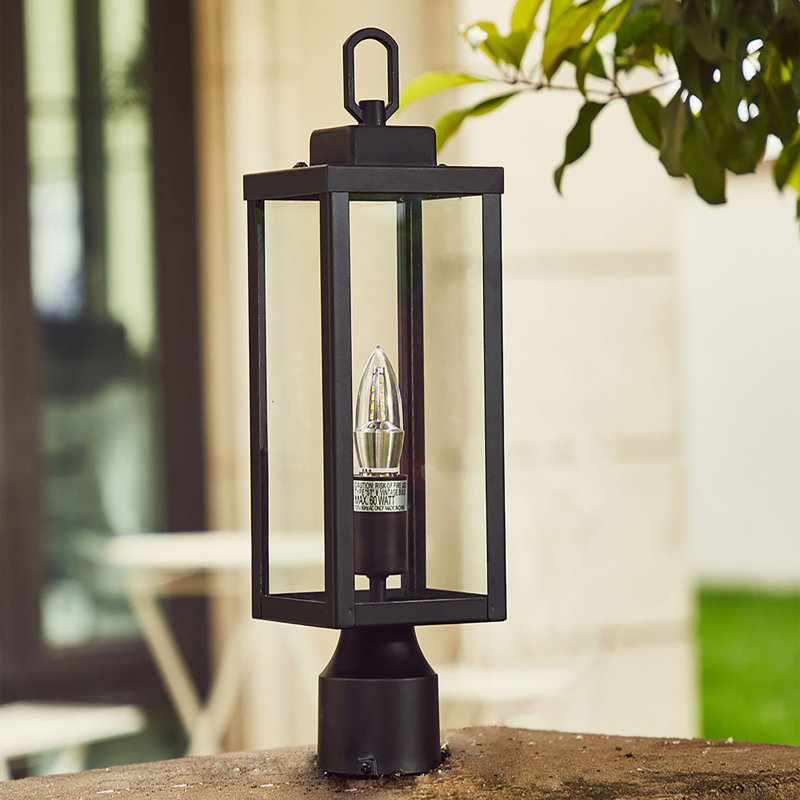 Lampadaire d'extérieur imperméable et transparent Berkett, Noir mat
