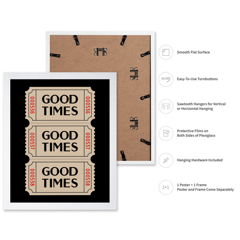 Good Times billets de cinéma, Poster, White Framed, 16"H x 20"W
