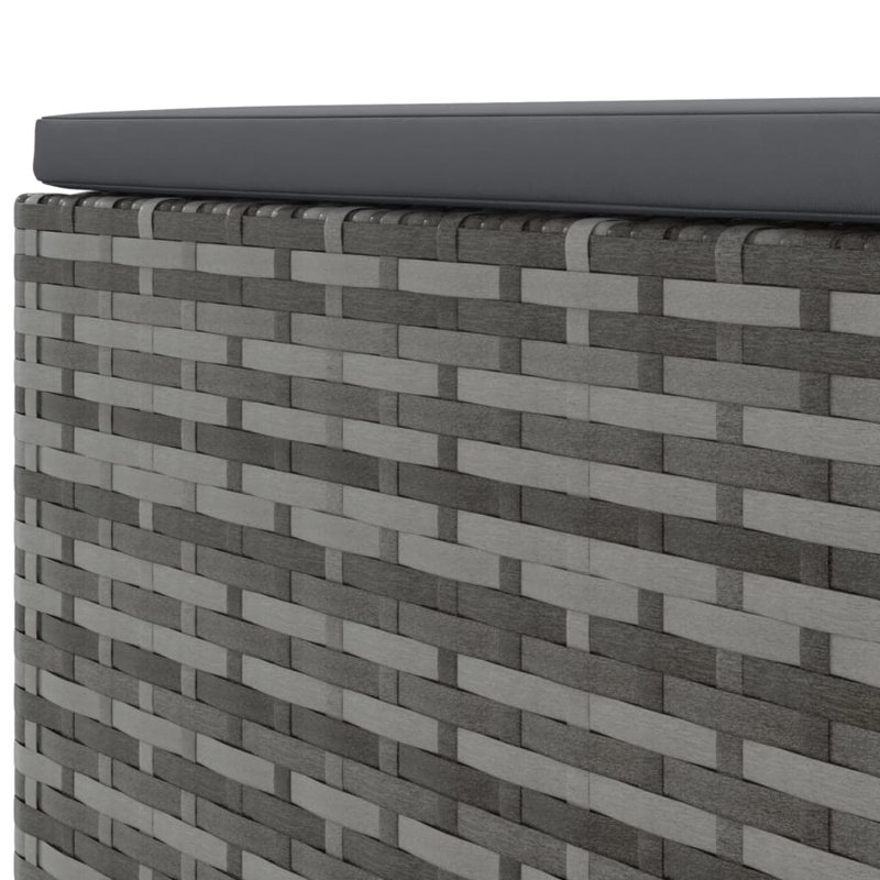 Ebern Designs Patio Lounge Set With Cushions Poly Rattan, Gray, 3, Anthracite