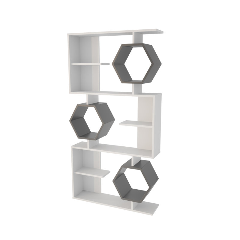Lile 171cm H x 90cm W Bookcase, White/Black
