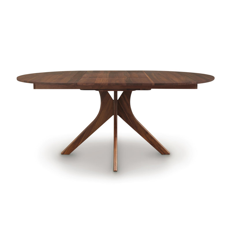 Audrey Round Extension Table, 54" L x 54" W, Natural Walnut