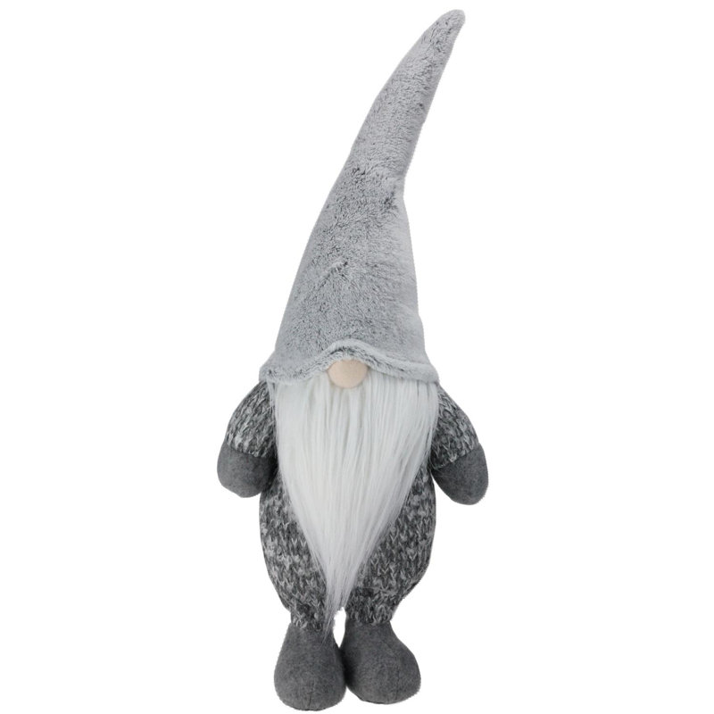 Décoration de table 18 "gnome de Noël gris et blanc