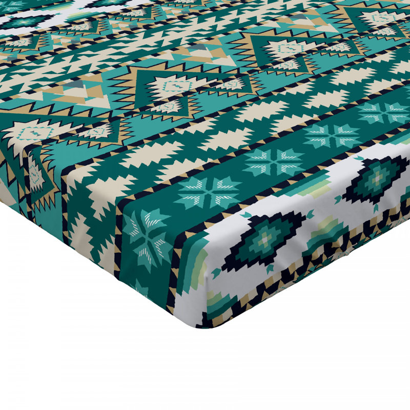 Microfiber Geometric Fitted Sheet, Twin Fitted Sheet