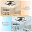 Ventilateur de plafond moderne Bella 22 po encastré avec lumière et télécommande, moteur CC réversible à 6 vitesses, variateur noir pour chambre à coucher-96382601