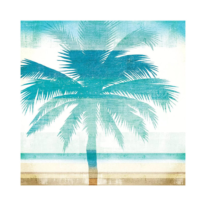 Beachscape Palms II by Michael Mullan - Print on Canvas, 30.48 cm H x 30.48 cm W, Wrapped Canvas