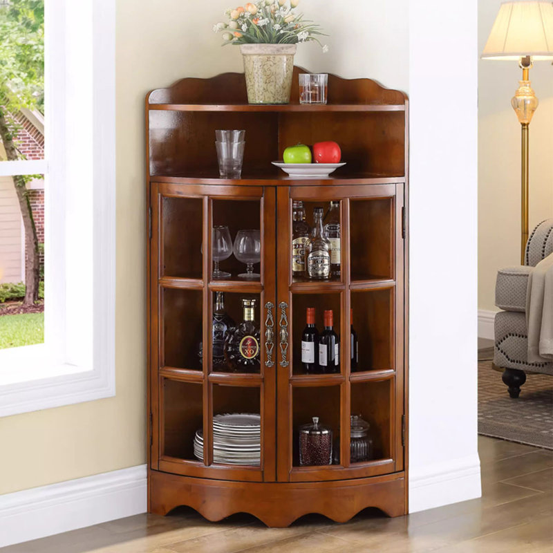 Brown Solid Wood Corner cabinet
