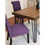 7 ensembles de salle à manger, table en épingle à cheveux en métal et 6 chaises à dossier, collection Modern Style: rectangulaire avec fabrication, finition brune, pieds foncés